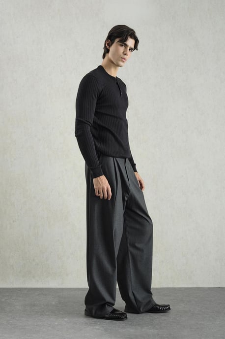 Slim Fit Ribbad Crew Neck T-Shirt - Image 6