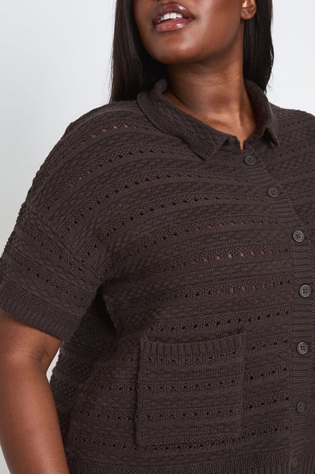 Plus Crochet Knit Shirt and Short Co-Ord - Image 4