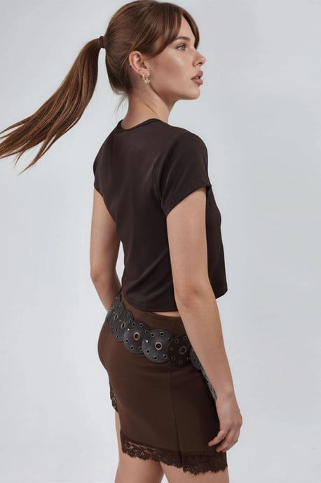 Slim Fit Crop Jersey Topp - Image 3