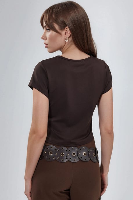 Slim Fit Crop Jersey Topp - Image 4