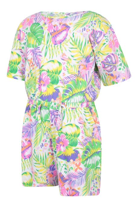 'Poppy' Kids Printed Playsuit with Adjustable Waist Comfy Everyday Jumpsuit Coral - Image 4