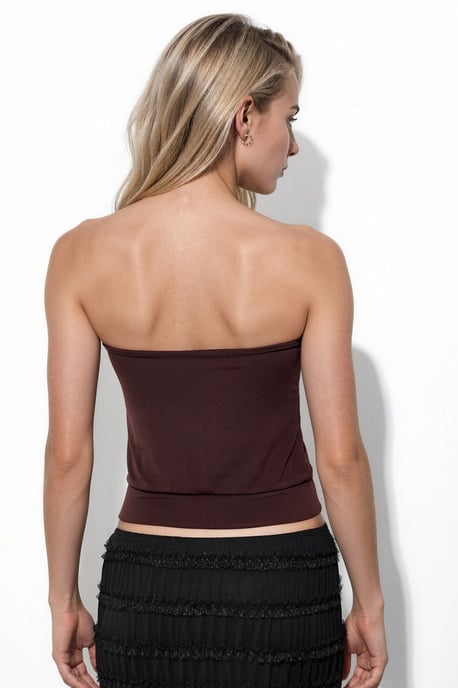Bärlös Stickad Crop Top - Image 3