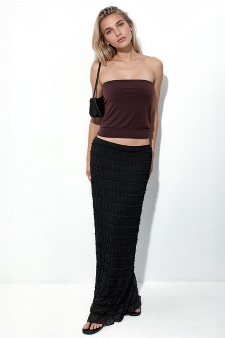 Bärlös Stickad Crop Top - Image 4