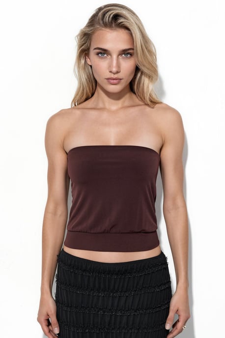 Bärlös Stickad Crop Top - Image 5