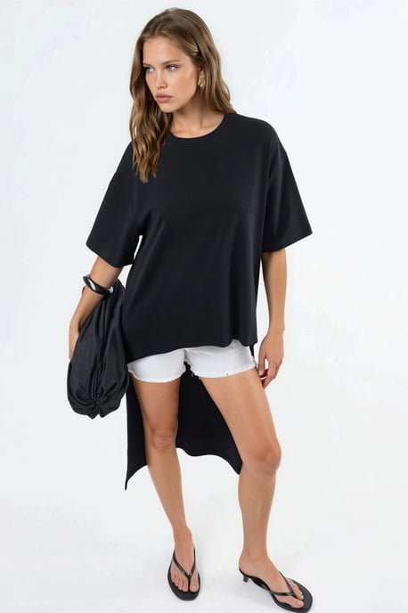 Överdimensionerad T-shirtklänning med Slits - Image 5