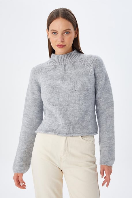 Dames Gecropte Gemêleerde Breisweater - Image 2