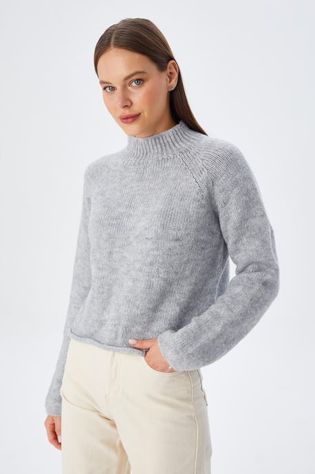 Dames Gecropte Gemêleerde Breisweater - Image 5