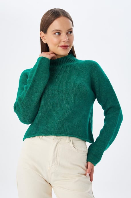 Dames Gecropte Gemêleerde Breisweater - Image 5