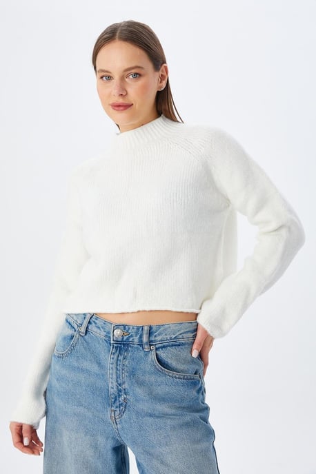 Dames Gecropte Gemêleerde Breisweater - Image 6