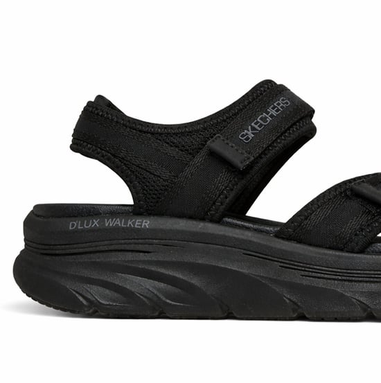 Skechers D'lux Walker Sandal-bold City Womens Ankle Strap Sandals Black - Image 4