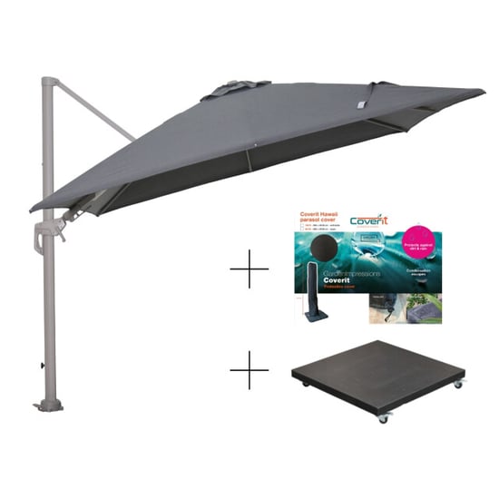 Garden Impressions Hawaii deluxe parasolset 300x300 anthracite - Image 1