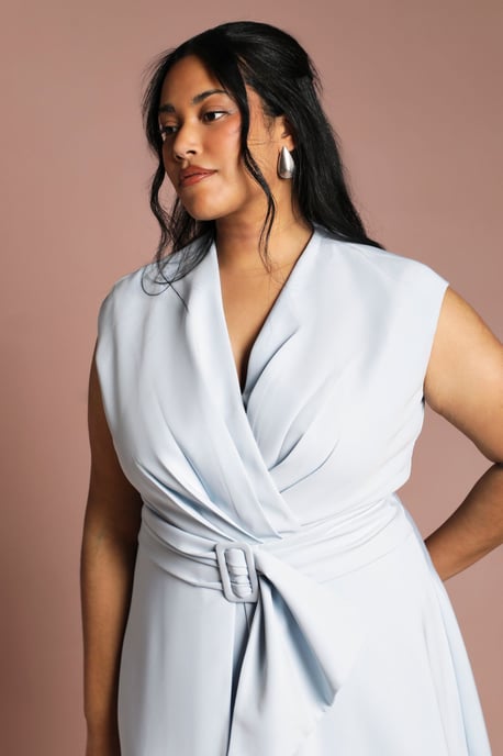 Plus Belted Crepe Midi Dress - Image 2