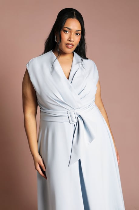 Plus Belted Crepe Midi Dress - Image 4