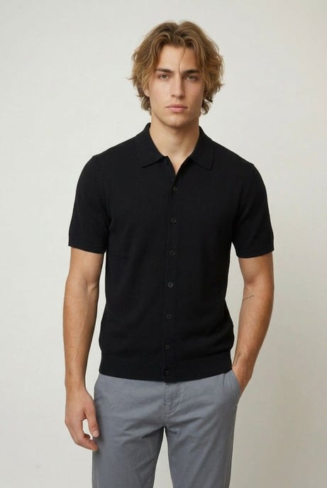Boxy Fit Soft Touch Knitted Shirt - Image 1