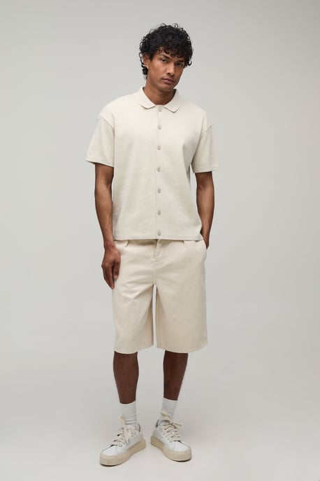 Relaxed Palm Scenic Jacquard Knitted Shirt - Image 4