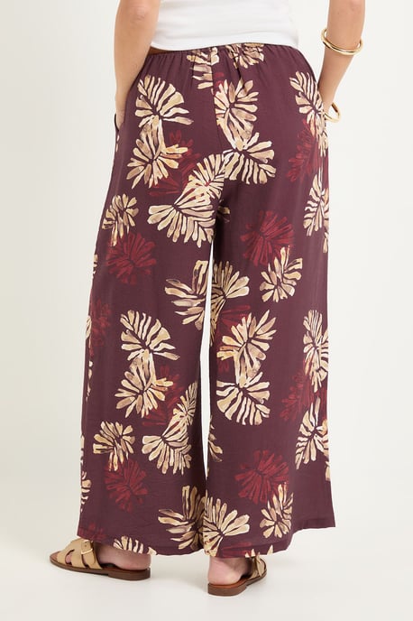 Petite Palm Print Drawstring Trousers - Image 3