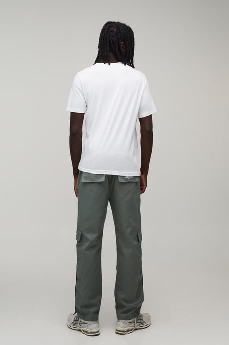 Straight Leg Cargo Popper Hem Ripstop Branded Trouser - Image 2