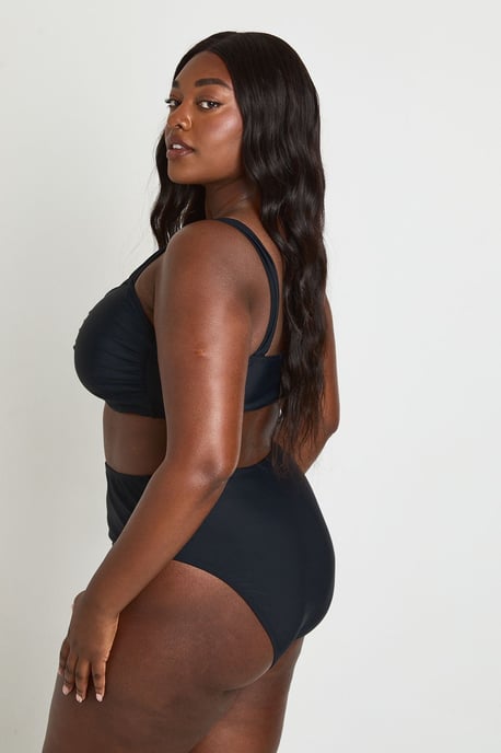 Plus Knot Front Top & High Waist Bottom Bikini Set - Image 2