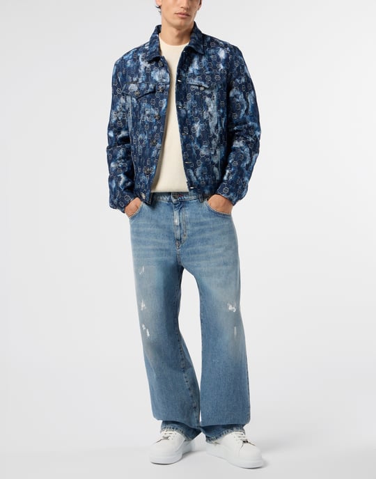 Denim Trucker Jacket Jacquard Monogram - Image 4