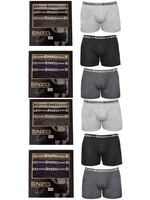 Enzo | 12 Pack Mens Boxers Assorted - Image 2