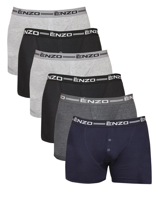 Enzo | 6 Pack Mens Boxers Assorted - Image 1