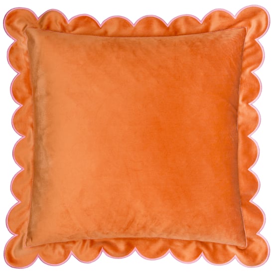 Furn Lil Scallop Velvet Feather Filled Cushion - Image 1