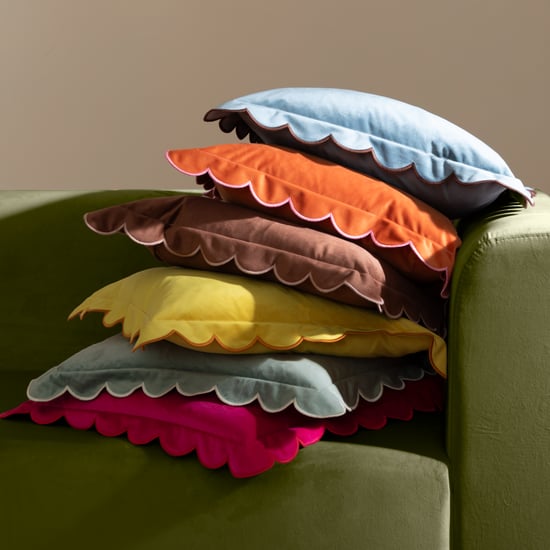 Furn Lil Scallop Velvet Polyester Filled Cushion - Image 6