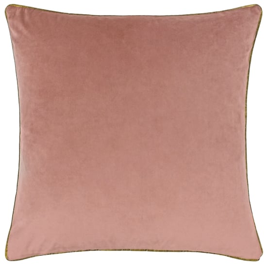 Furn Meridian Velvet Feather Filled Cushion, Blush/Gold - Image 2