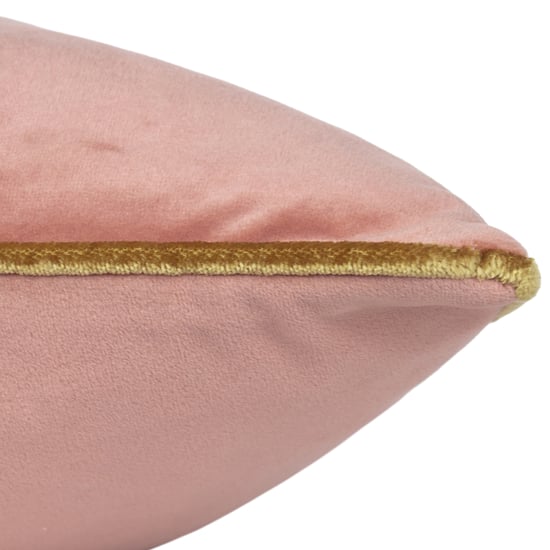 Furn Meridian Velvet Feather Filled Cushion, Blush/Gold - Image 4
