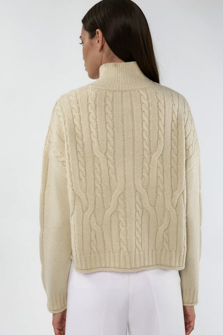 Half Col Kabelbrei Vest met Rits - Image 4