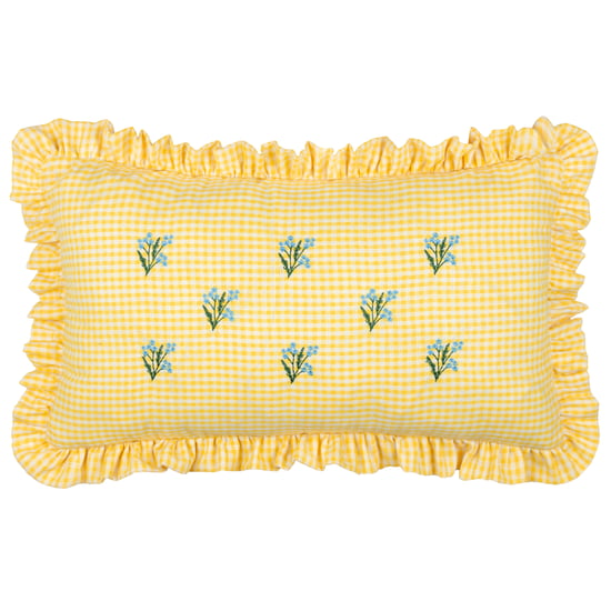 Furn Les Petite Fleurs Gingham Ruffle Polyester Filled Cushion - Image 2