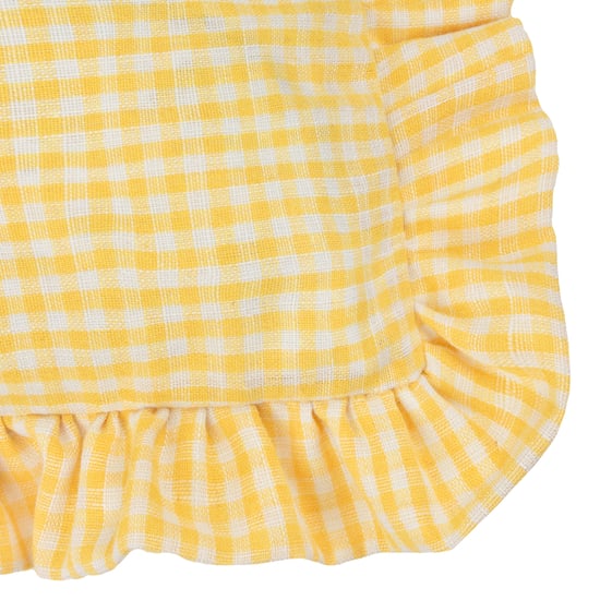 Furn Les Petite Fleurs Gingham Ruffle Polyester Filled Cushion - Image 6
