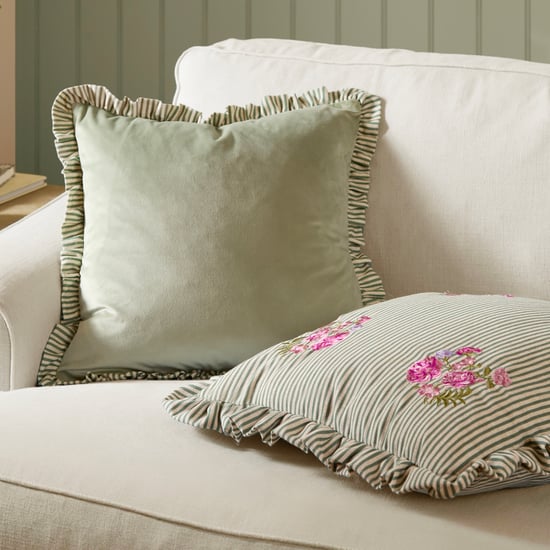 Wylder Solene Ruffle Matte Velvet Polyester Filled Cushion - Image 5