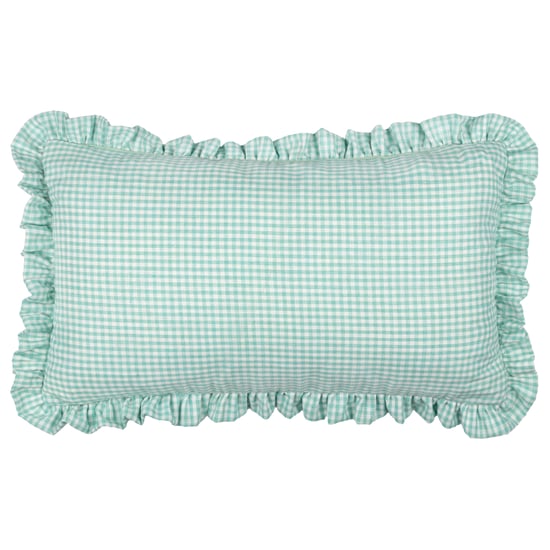 Furn Les Petite Fleurs Gingham Ruffle Polyester Filled Cushion - Image 3