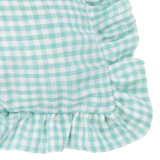 Furn Les Petite Fleurs Gingham Ruffle Polyester Filled Cushion - Image 6