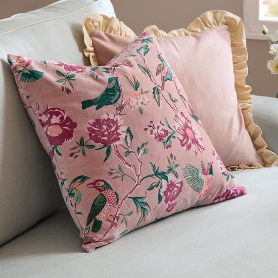 Wylder Aviary 100% Cotton Velvet Polyester Filled Cushion - Image 1