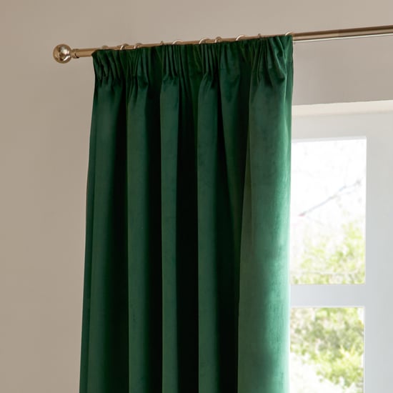 Furn The Ultimate Velvet Pencil Pleat Curtain Pair, Emerald - Image 4
