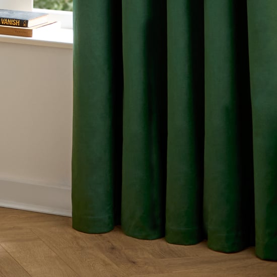Furn The Ultimate Velvet Pencil Pleat Curtain Pair, Emerald - Image 5