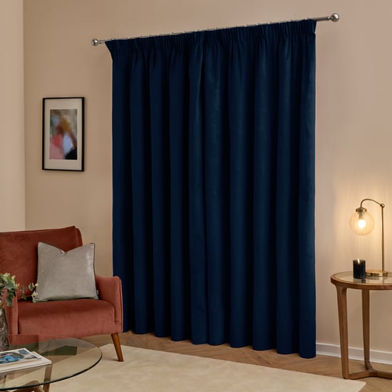 Furn The Ultimate Velvet Blackout Pencil Pleat Curtain Pair, Royal - Image 3