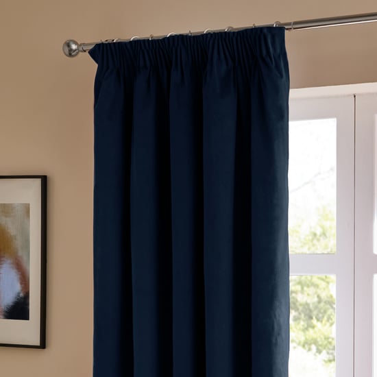 Furn The Ultimate Velvet Blackout Pencil Pleat Curtain Pair, Royal - Image 5