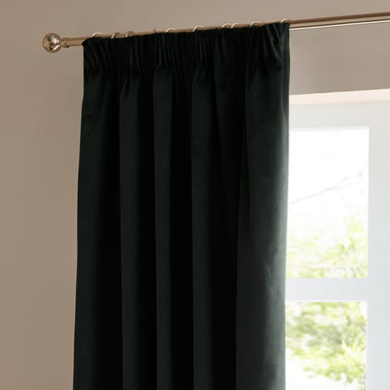 Furn The Ultimate Velvet Pencil Pleat Curtain Pair, Black - Image 4