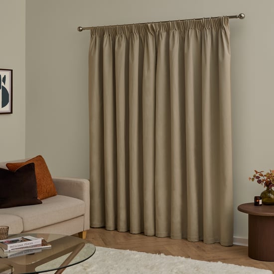 Furn The Ultimate Velvet Blackout Pencil Pleat Curtain Pair, Mocha - Image 3