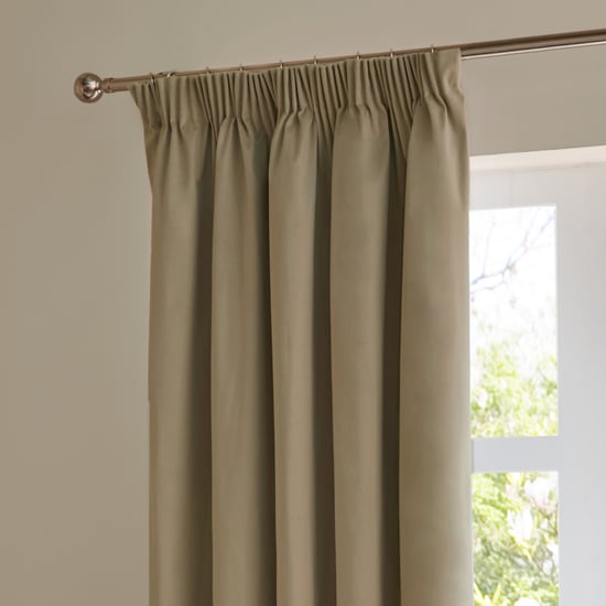 Furn The Ultimate Velvet Blackout Pencil Pleat Curtain Pair, Mocha - Image 5