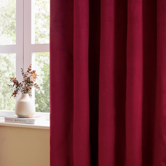 Furn The Ultimate Velvet Blackout Pencil Pleat Curtain Pair, Burgundy - Image 4