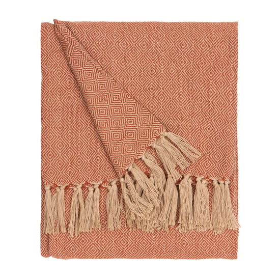 Furn Dessa Woven Indoor/Outdoor Throw, Terracotta - Image 2