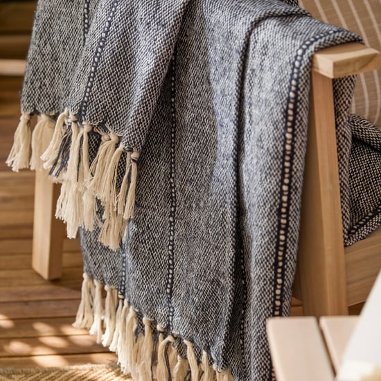 Yard Hedon Woven Indoor/Outdoor Throw, Navy - Image 3
