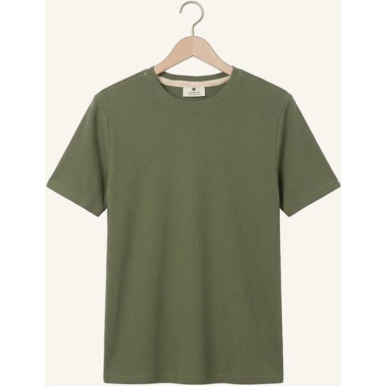 Anerkjendt 901754 akkikki s/s waffle tee loden green - Image 2