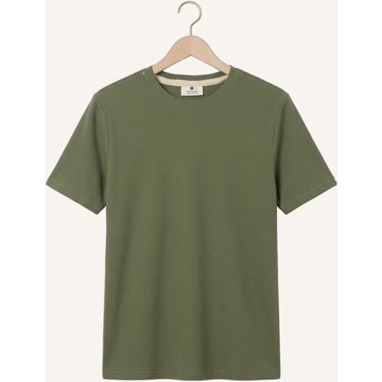 Anerkjendt 901754 akkikki s/s waffle tee loden green - Image 4