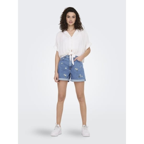 Only onlpaula life s/s tie shirt wvn noo 15281497 white - Image 2