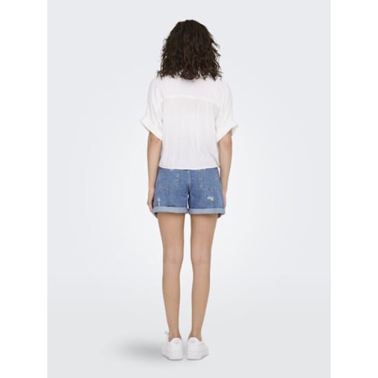 Only onlpaula life s/s tie shirt wvn noo 15281497 white - Image 4